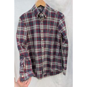 Ralph Lauren Mens Classic Fit Blue Plaid Oxford Button Down Shirt Sz S Logo Pony